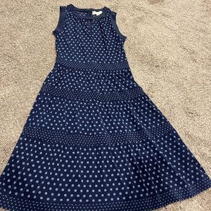 Micheal Kors navy polka dot dress